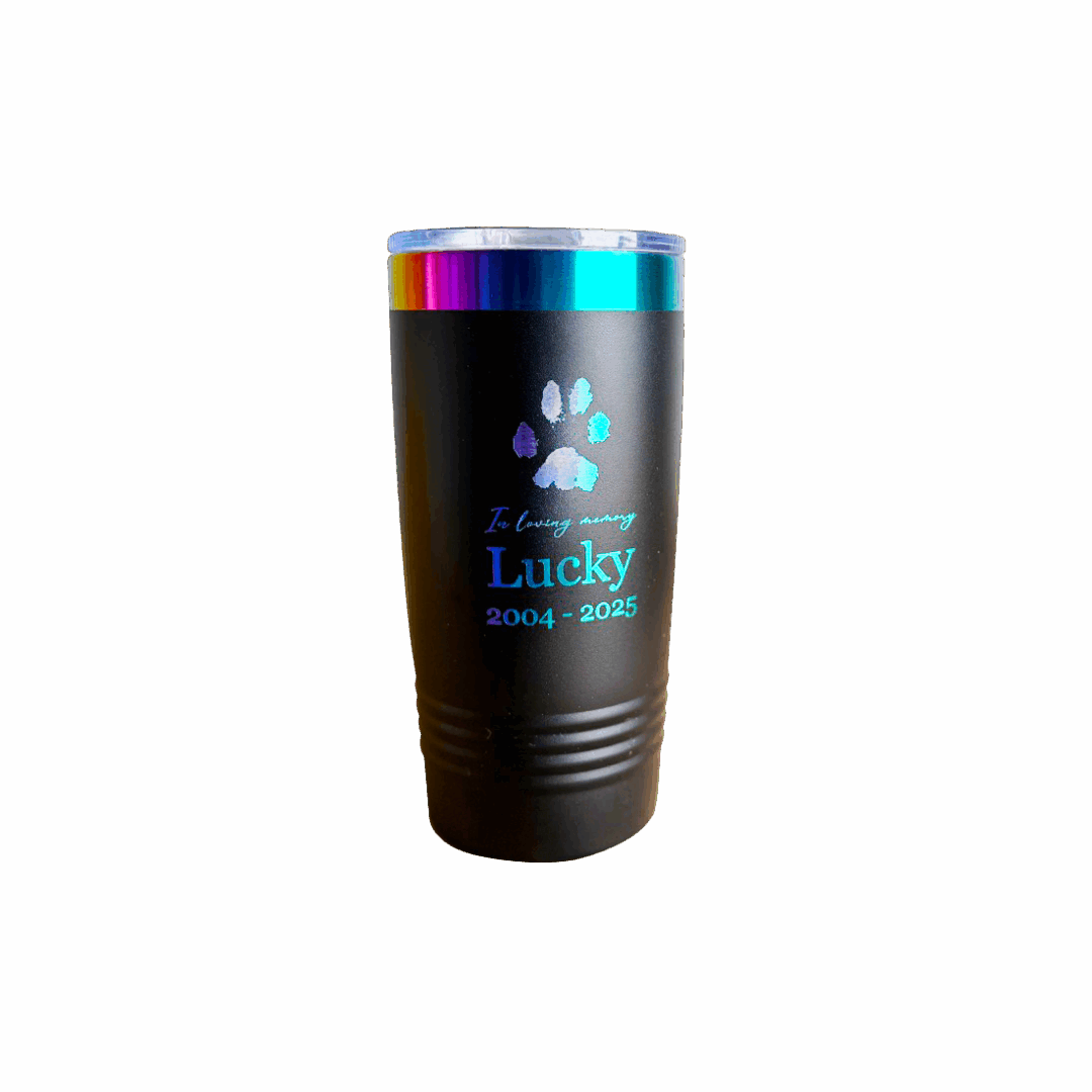 20 oz Laser Engraved Prism Travel Mug - Image 3