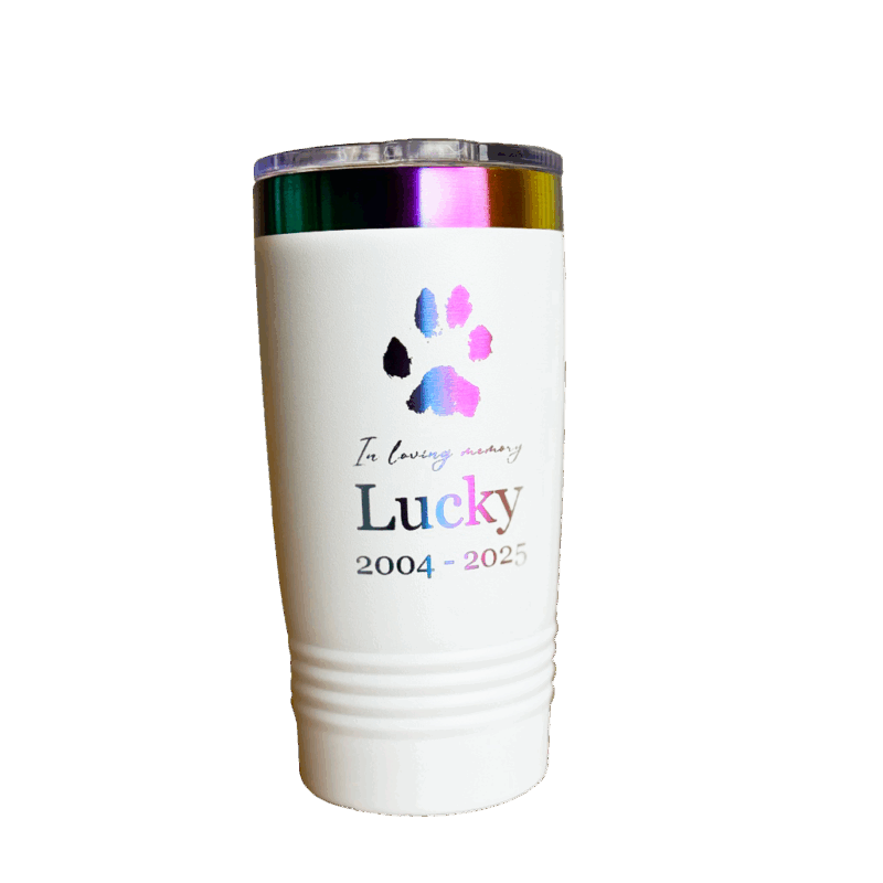 20 oz Laser Engraved Prism Travel Mug